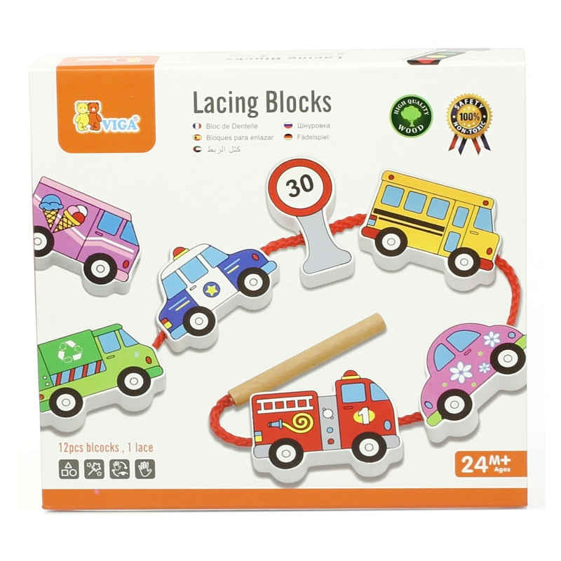 Viga Wooden Blocks Wooden Intertwining Lace Cars - Premium  from Rapidvehicles - Just $20.99! Shop now at Rapidvehicles