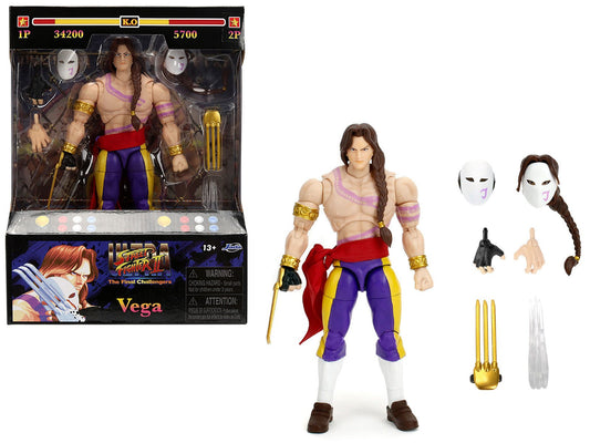 Vega 6" Moveable Figure with Alternate Head and Limbs "Ultra Street Fighter II: The Final Challengers" (2017) Video Game Model by Jada free shipping USA - Rapid Vehicles