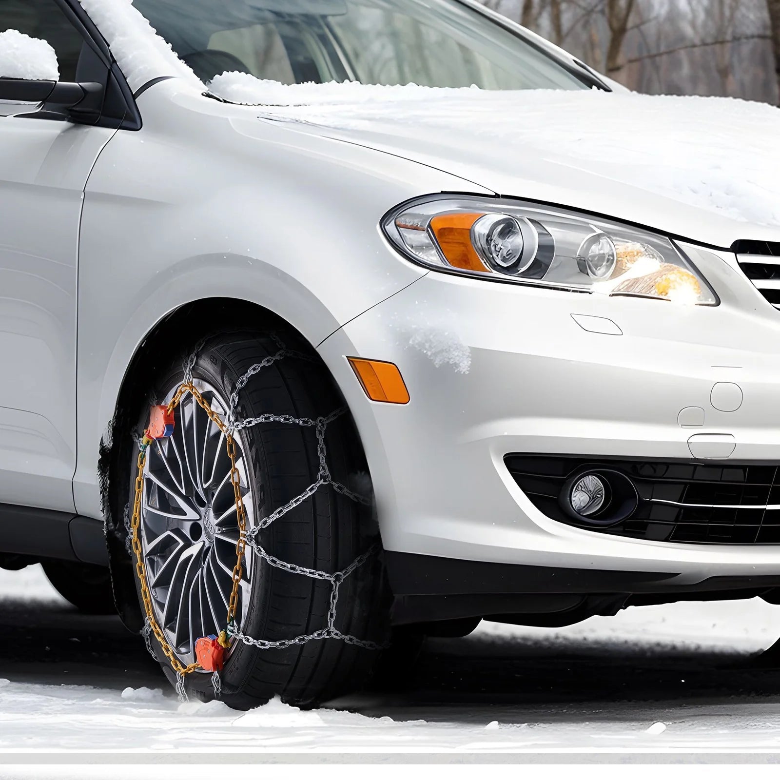 VEVOR Auto Tightening Snow Chains Diamond Mesh Anti-Slip Traction Wheel Chains - Rapid Vehicles