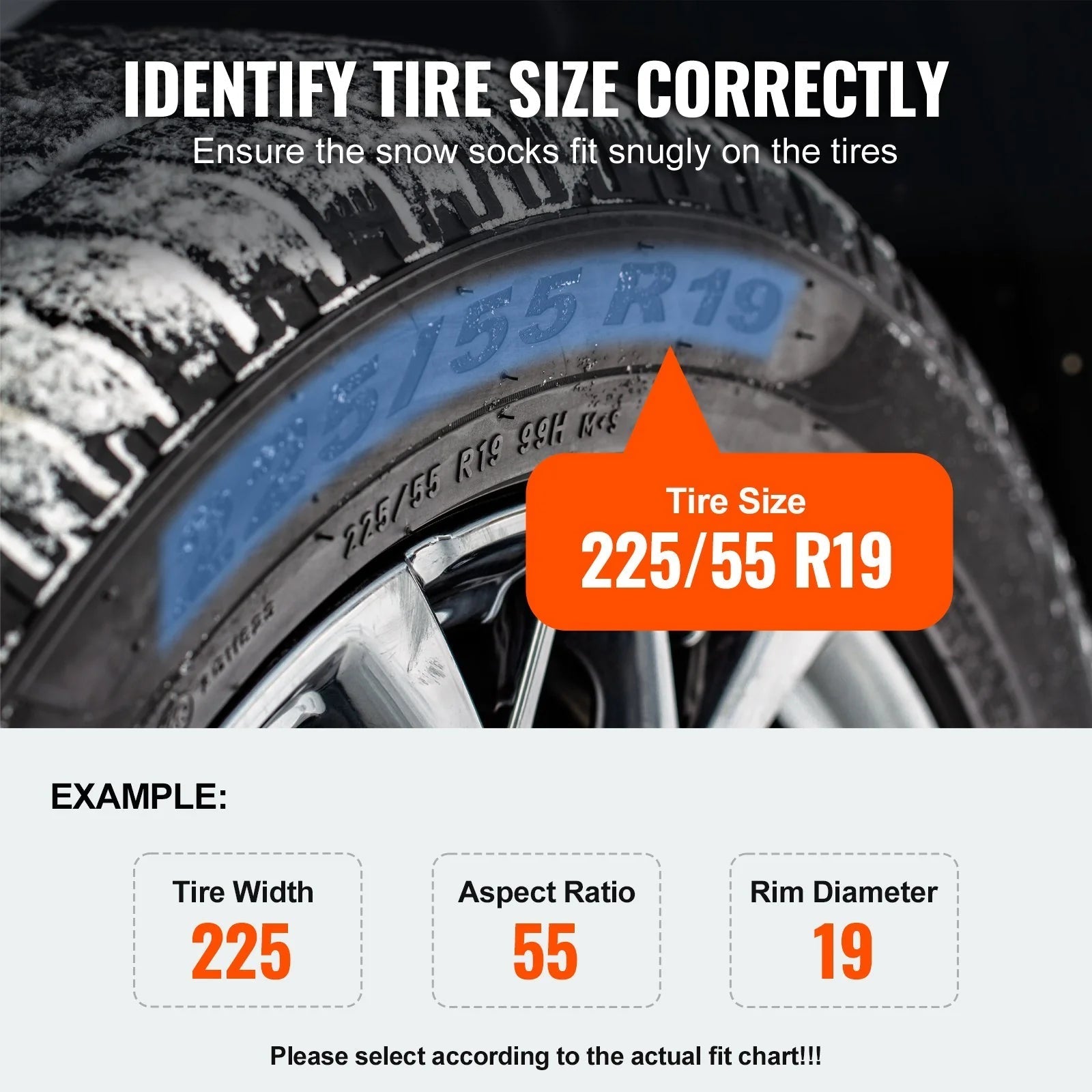 VEVOR Thickened Snow Socks for Tires Full Coverage Snow Traction Tire Cover - Rapid Vehicles