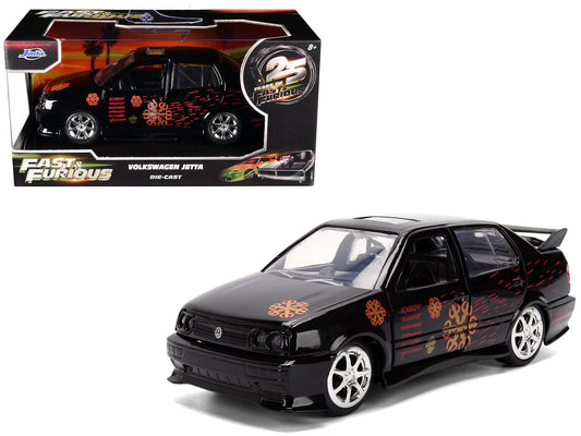 Volkswagen Jetta Black with Graphics "Fast & Furious Remix - 25th Anniversary" Series 1/32 Diecast Model Car by Jada free shipping USA - Rapid Vehicles