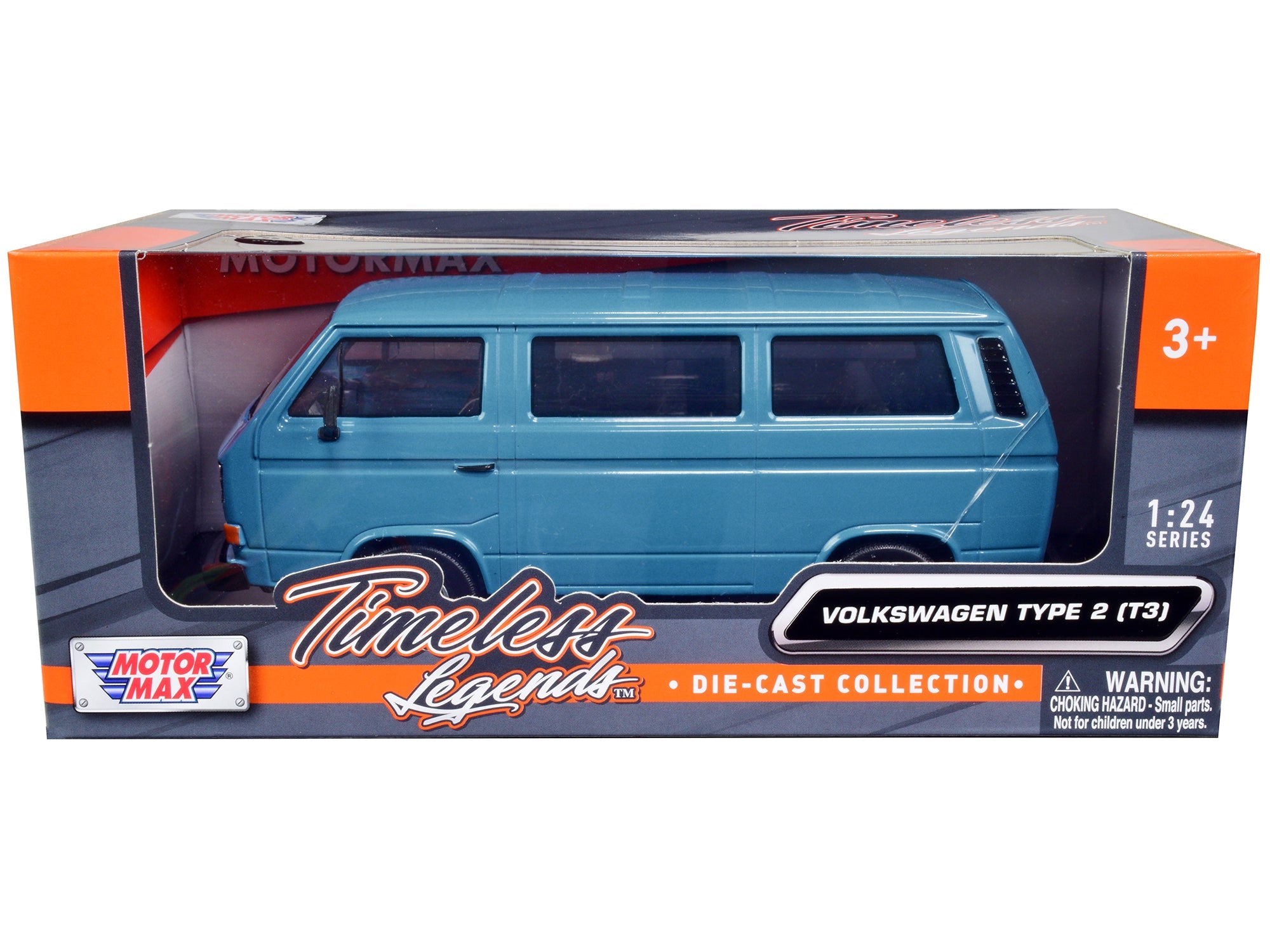 Volkswagen Type 2 (T3) Van Blue "Timeless Legends" Series 1/24 Diecast Model Car by Motormax free shipping USA - Rapid Vehicles