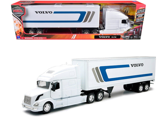 Volvo VN - 780 Truck with Dry Van Trailer White "Long Haul Truckers" Series 1/32 Diecast Model by New Ray free shipping USA - Rapid Vehicles
