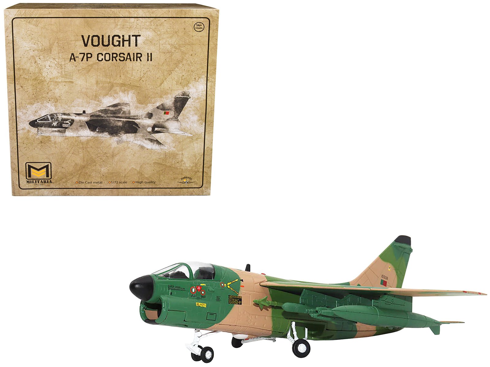 Vought A - 7P Corsair II Attack Aircraft "Portugal" 1/72 Diecast Model by Militaria Die Cast free shipping USA - Rapid Vehicles