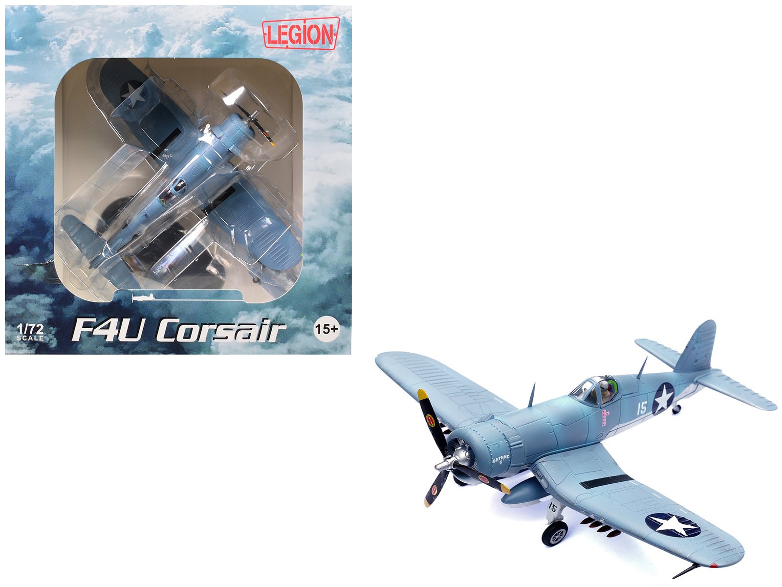 Vought F4U - 1 Corsair Fighter Plane "Daphne 'C' 2nd Lt. James N. Cupp VMF - 213 Hell Hawks Guadalcanal" (1943) United States Marines 1/72 Diecast Model Airplane by Legion free shipping USA - Rapid Vehicles