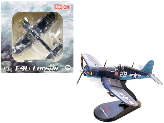 Vought F4U - 1A Corsair Fighter Aircraft "Ace Ira Kepford VF - 17 Jolly Rogers Bougainville Solomon Islands" (1944) United States Navy 1/72 Diecast Model by Legion free shipping USA - Rapid Vehicles