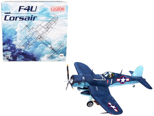 Vought F4U - 1A Corsair Fighter Plane "Big Hog" VF - 17 "Jolly Rogers" Captain Tommy Blackburn US Navy (1943) 1/72 Diecast Airplane Model by Legion free shipping USA - Rapid Vehicles