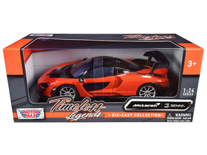 McLaren Senna Orange Metallic and Black "Timeless Legends" 1/24 Diecast Model Car by Motormax - Premium  from Rapidvehicles - Just $39.99! Shop now at Rapidvehicles