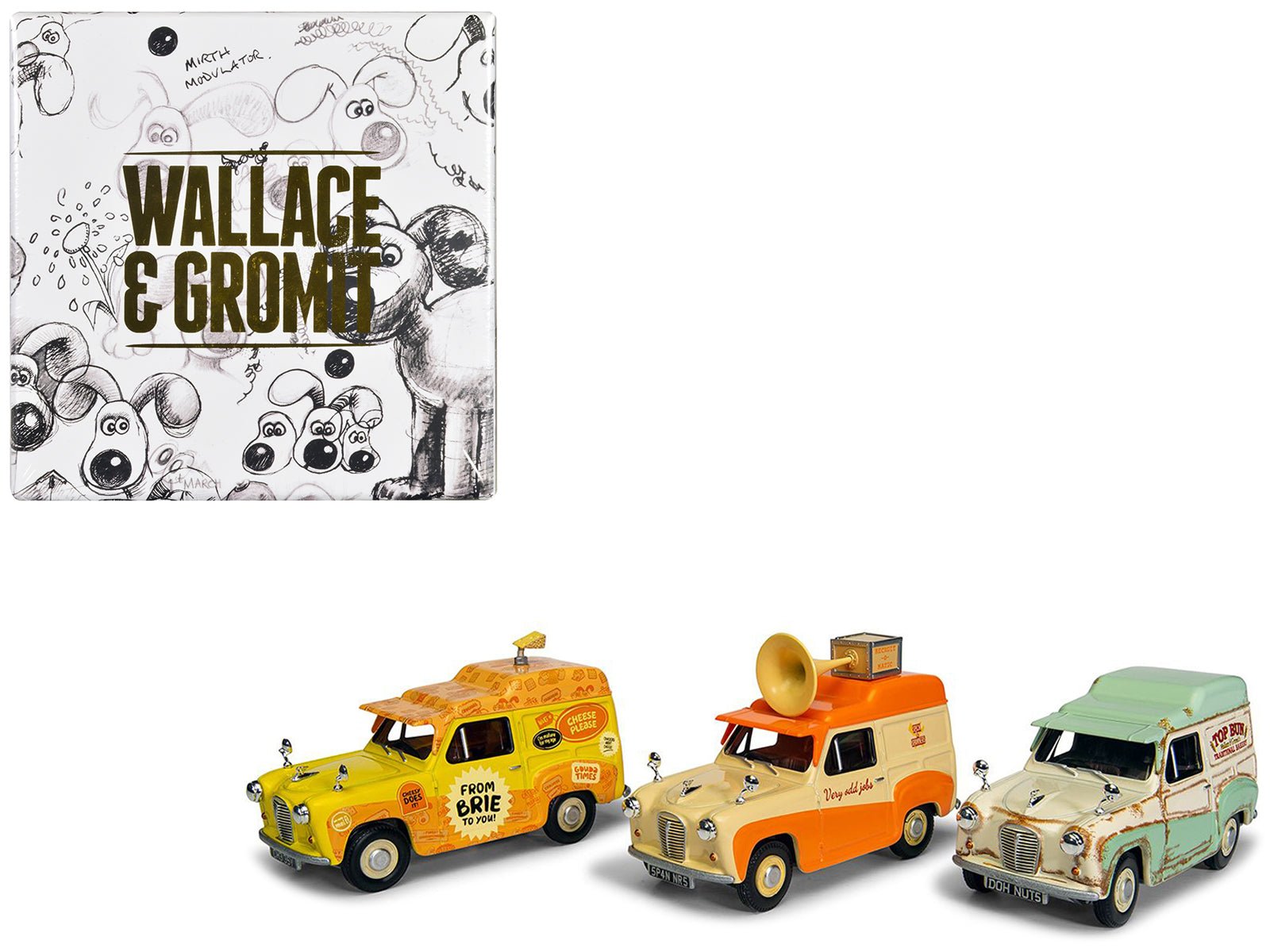 "Wallace & Gromit" Austin A35 Van Collection Set of 3 Pieces Diecast Model Cars by Corgi free shipping USA - Rapid Vehicles