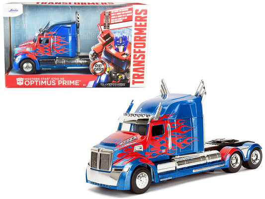Western Star 5700 XE Phantom Optimus Prime with Robot on Chassis "Transformers 5" (2017) Movie "Hollywood Rides" Series 1/24 Diecast Model by Jada free shipping USA - Rapid Vehicles