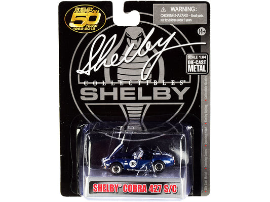 1965 Shelby Cobra 427 S/C #98 Blue Metallic with White Stripes - Premium  from Rapidvehicles - Just $29.99! Shop now at Rapidvehicles