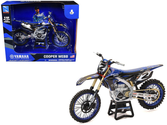 Yamaha YZ450F Motorcycle 2 Cooper Webb "Yamaha Factory Racing" 1/12 Diecast Model by New Ray free shipping USA - Rapid Vehicles