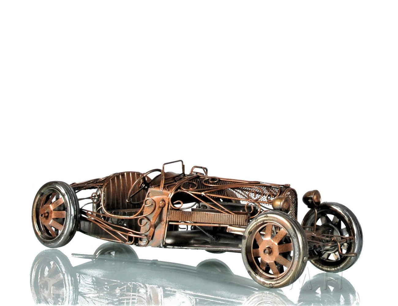 c1924 Bugatti Bronze and Silver Open Frame Racecar Sculpture - Premium  from Rapidvehicles - Just $177.99! Shop now at Rapidvehicles