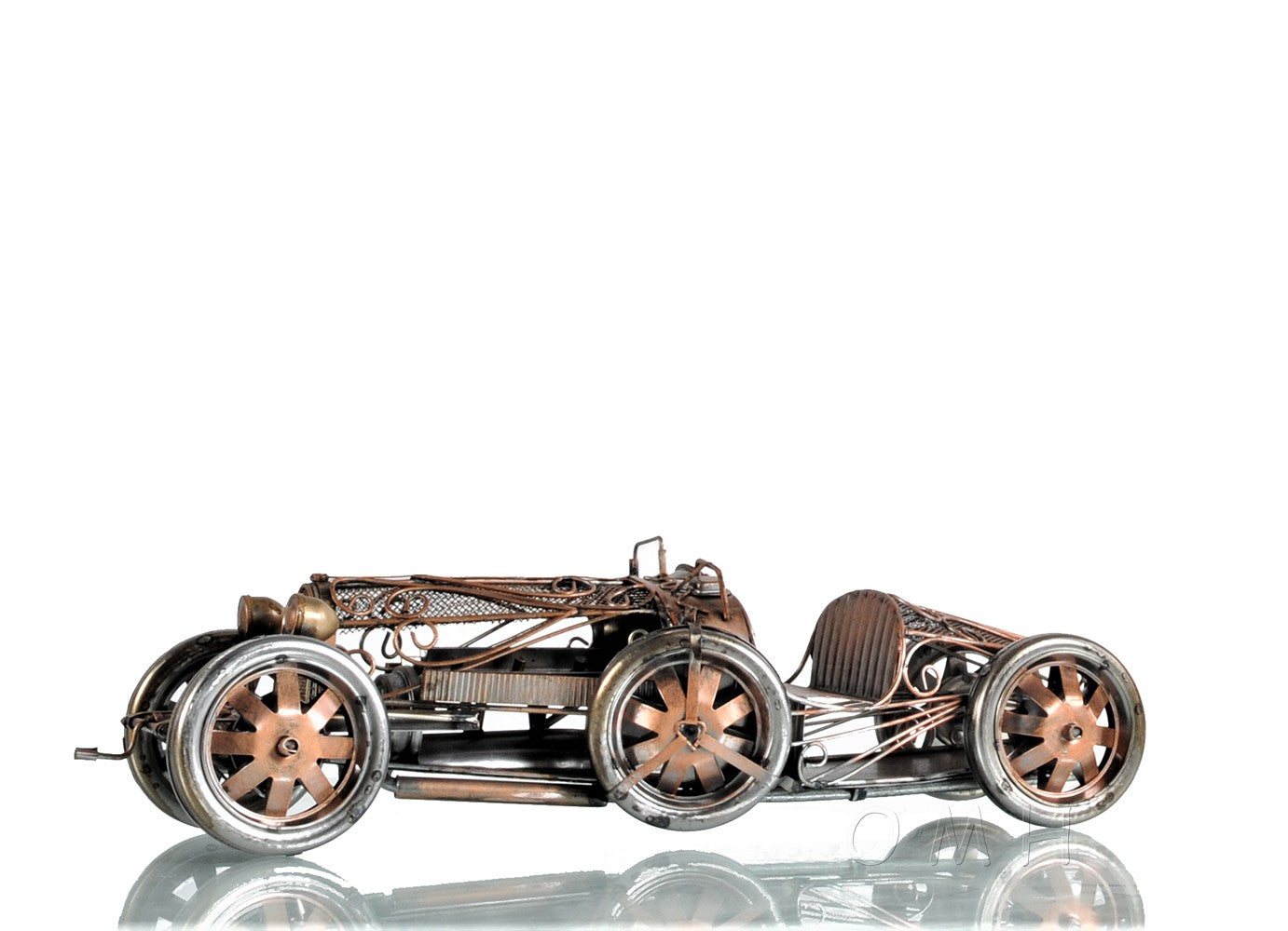 c1924 Bugatti Bronze and Silver Open Frame Racecar Sculpture - Premium  from Rapidvehicles - Just $177.99! Shop now at Rapidvehicles