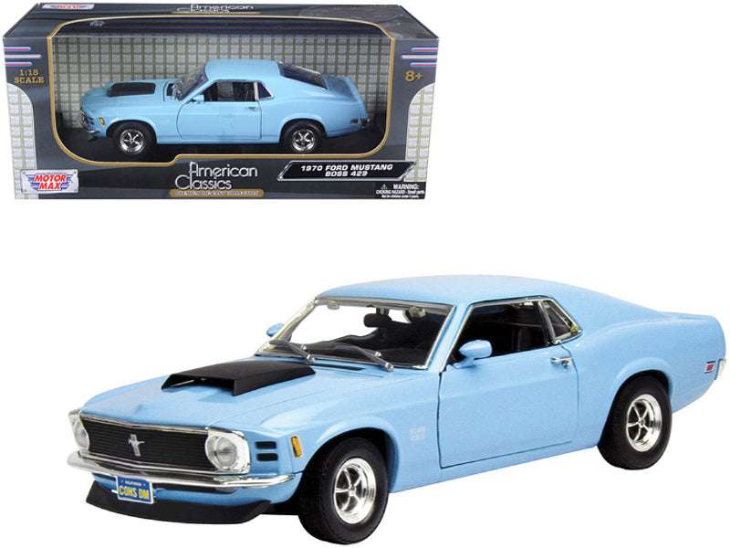 1970 Ford Mustang Boss 429 Light Blue 1/18 Diecast Model Car by - Premium  from Rapidvehicles - Just $79.19! Shop now at Rapidvehicles