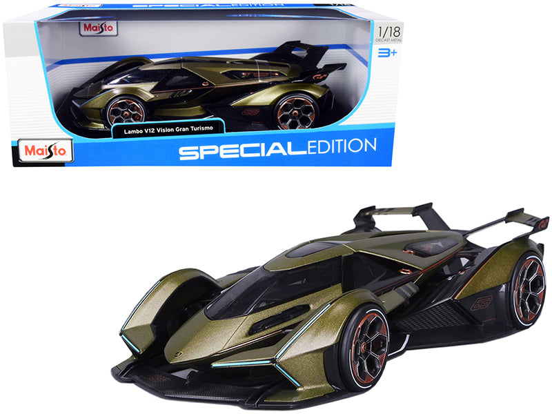 Lamborghini V12 Vision Gran Turismo Matt Green Metallic 1/18 - Premium  from Rapidvehicles - Just $89.99! Shop now at Rapidvehicles