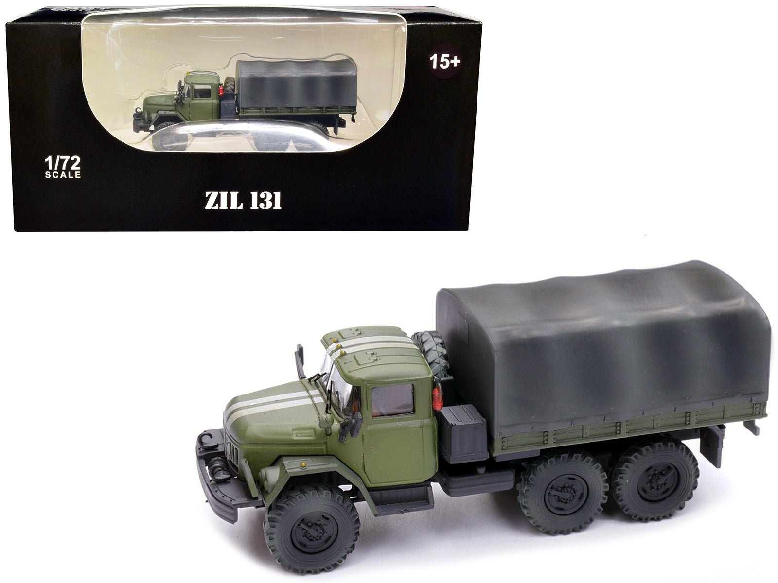 ZIL 131 Cargo Truck Green with White Stripes "Ukrainian Ground Forces" 1/72 Diecast Model by Legion free shipping USA - Rapid Vehicles
