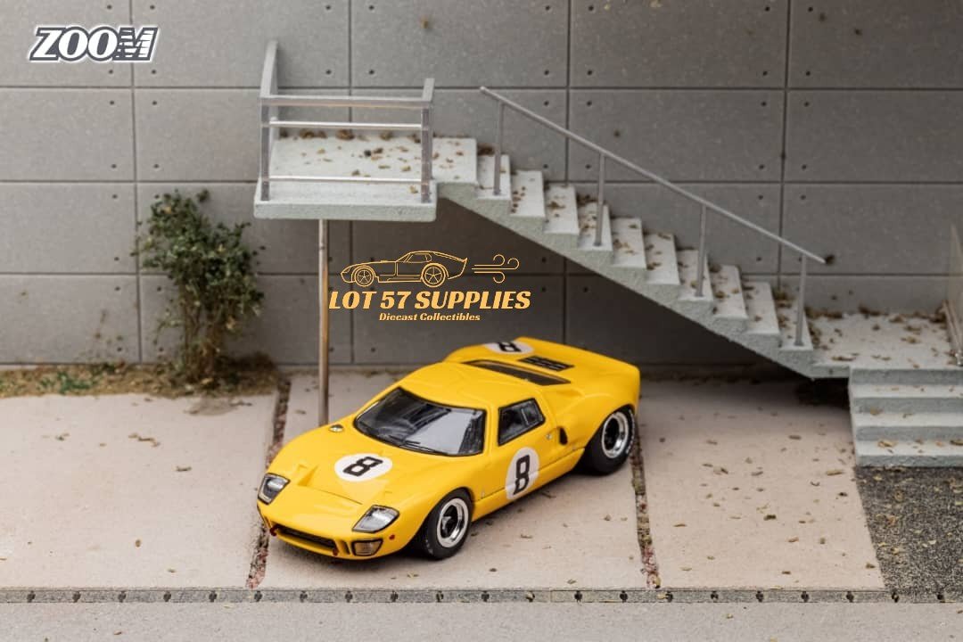 Zoom Ford GT40 MK1 Yellow 8 1:64 - Rapid Vehicles